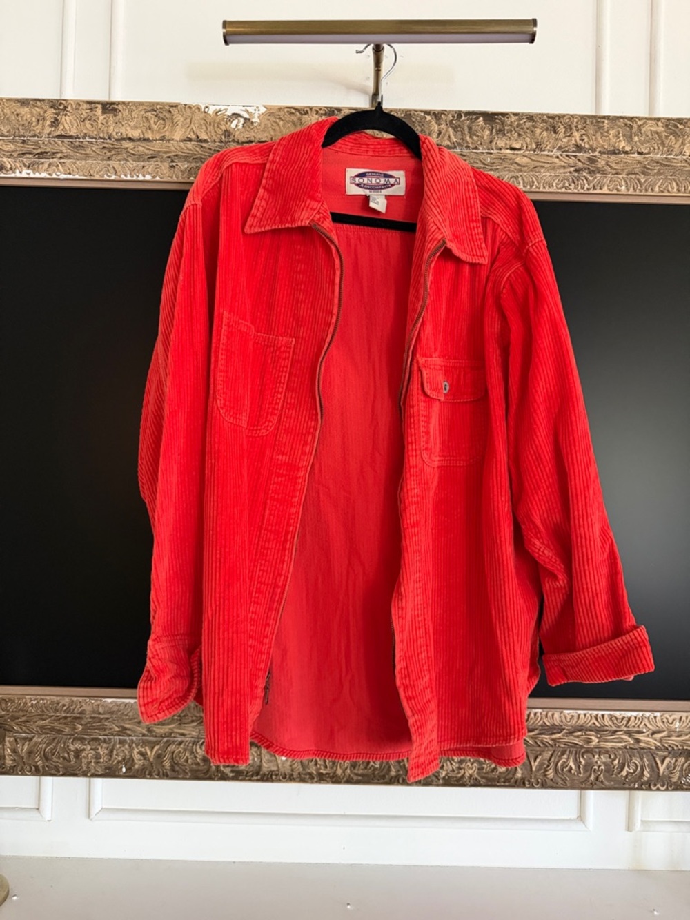 Vintage Orange Corduroy Jean Jacket